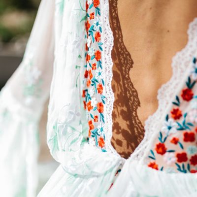 wedding dresses with embroidery colorful flowers